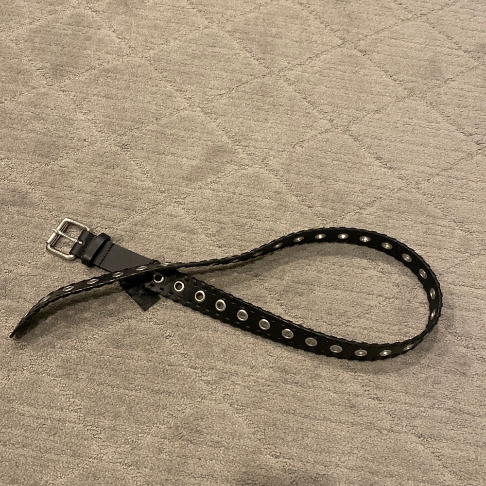 All Saints black leather belt